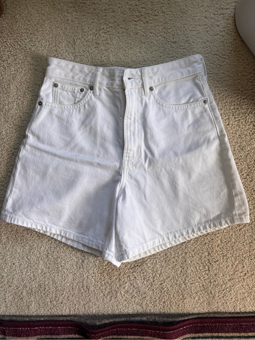 Everlane White High-Waist a line Denim Shorts